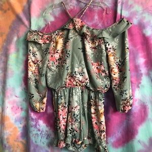 Green Floral Romper
